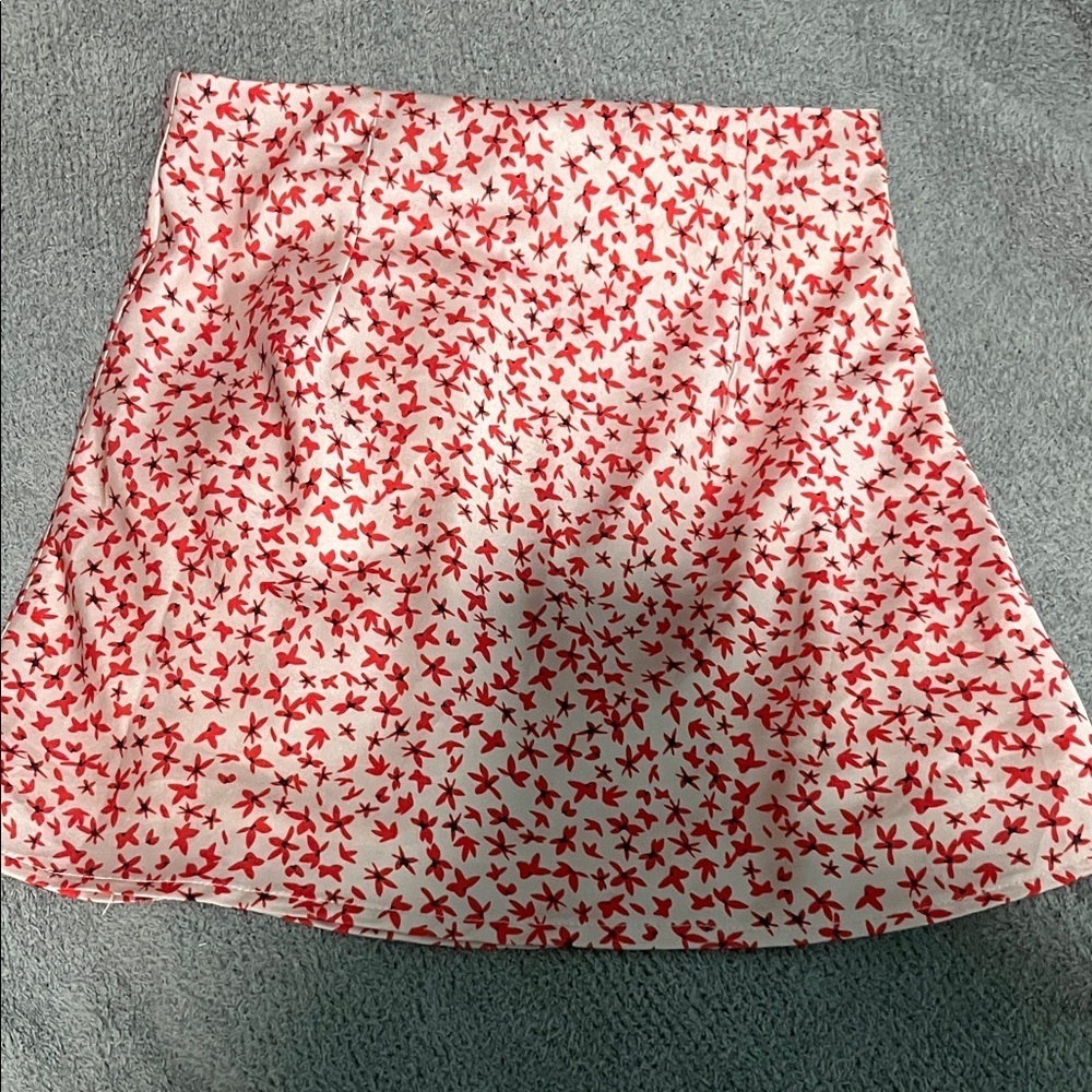 Princess Polly Red and White A-Line Skirt